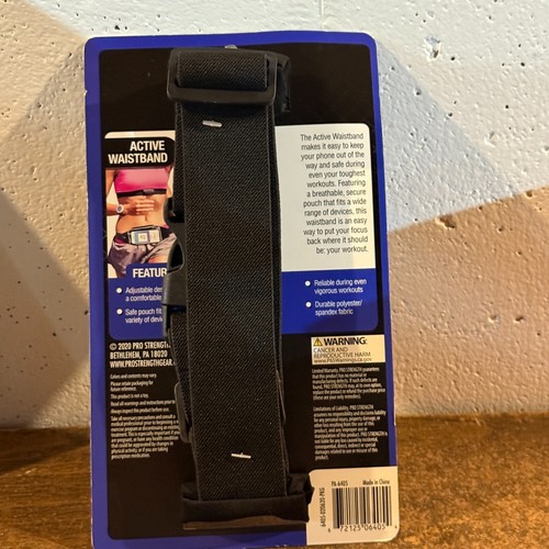 Pro Strength Active Waistband Phone Holder Workout Black or Pink Striped - Photo 8 sur 9