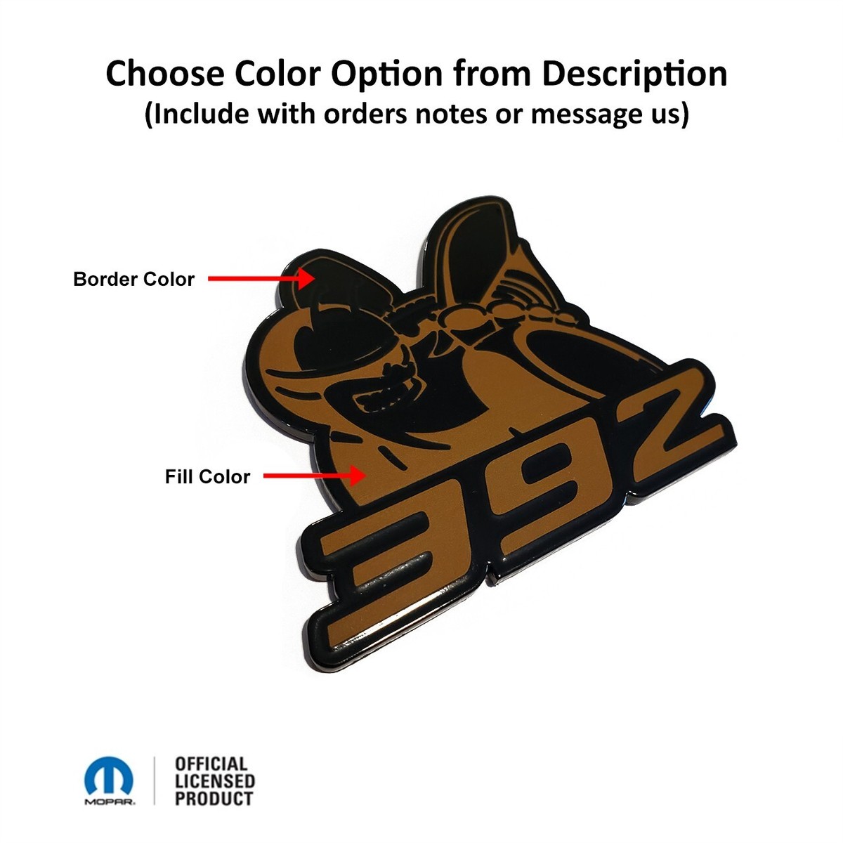 Mopar Licensed Scat Pack Bee 392 Customizable Acrylic Badge Emblem