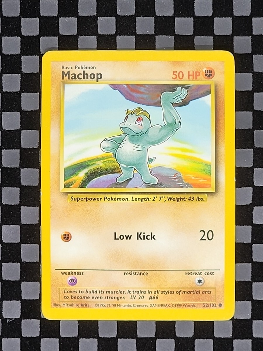 MACHOP - Base Set - 52/102 - Common - Pokemon Card - Unlimited Edition - NM