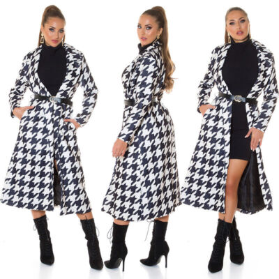 Eleganter langer Damen Mantel Parisian Chic mit Gürtel Neu