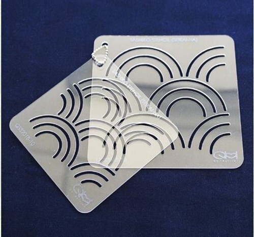 4 Stencil Sashiko In Acrilico - Per Ricamo E Trapuntatura, Motivi Giapponesi Tradizionali, 20x5 Cm