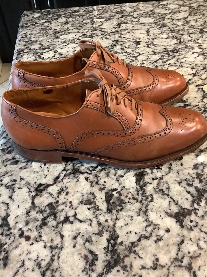 MADE IN ENGLAND COLE HAAN WINGTIP SHOES 12d Crocket Jones Edward Green - Image 4 of 4