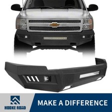 Hooke Road Steel Front Bumper Assembly Wled Light Bar For Silverado 1500 07-13
