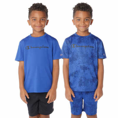 Champion Boys Blue and Blue Camouflage T-Shirt 2-pack Set Size
