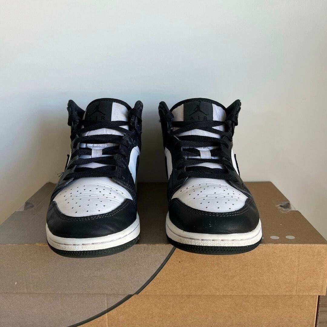 Nike Air Jordan 1 Mid Panda Elephant Kids Sneakers FB9909-001- SZ