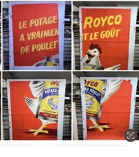 Rare Tres Geande affiche ancienne Soupe Royco Potage Poulet Poule Coq