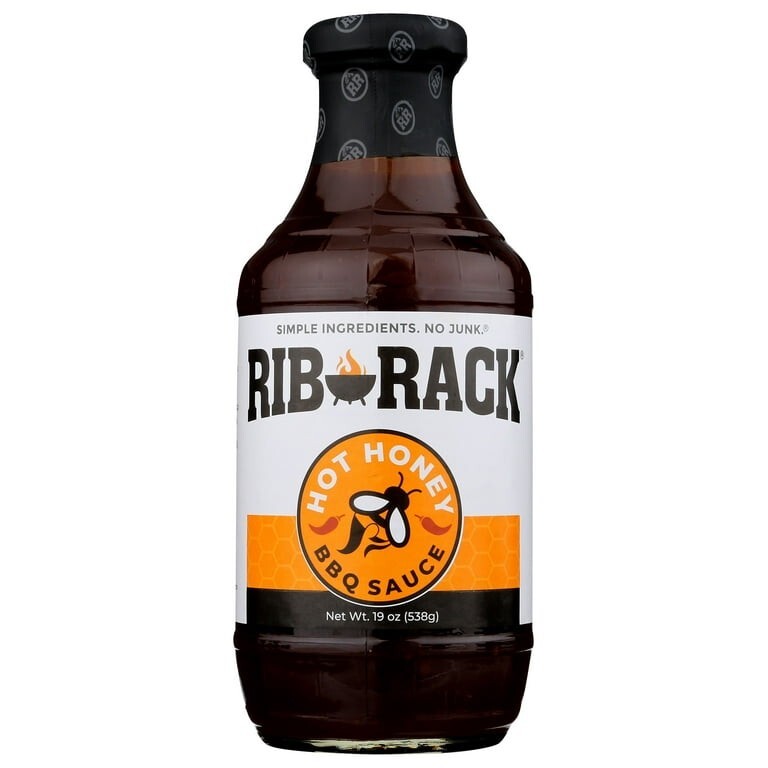 Rib Rack Hot Honey BBQ Barbecue Sauce, 19oz