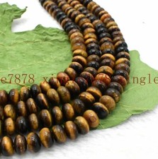 AAA 5x8mm Natural Yellow Tiger's Eye Rondelle Gemstone Loose Beads 15" Strand