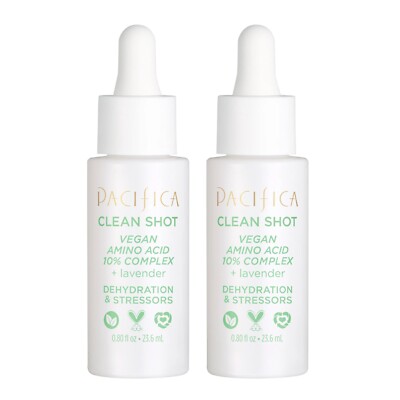 Lot 2x New PACIFICA CLEAN SHOT Vegan Amino Acid 10% Complex Vegan 0.8fl oz