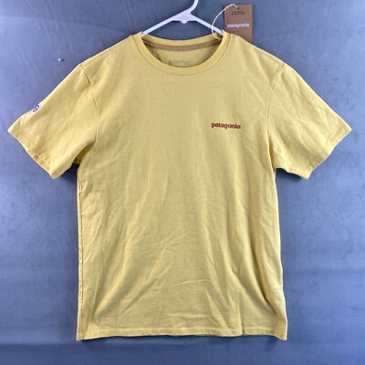 Patagonia Fitz Roy Icon Responsibili-Tee Mens Size XL T-Shirt 'Milled Yellow'