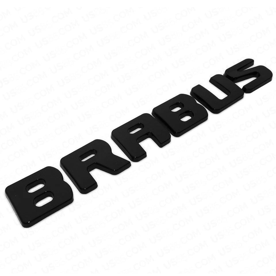 Brabus Emblem 3D Trunk Logo Nameplate Badge Letter Mercedes AMG - Gloss Black - Imagem 2 de 4