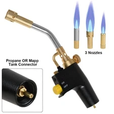 Welding Torch Propane Mapp Blow Torch Soldering Brazing Pro Gas Plumbing Tool