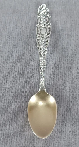Towle Sterling Silver Repousse Scrollwork Gold Washed Demitasse Spoon