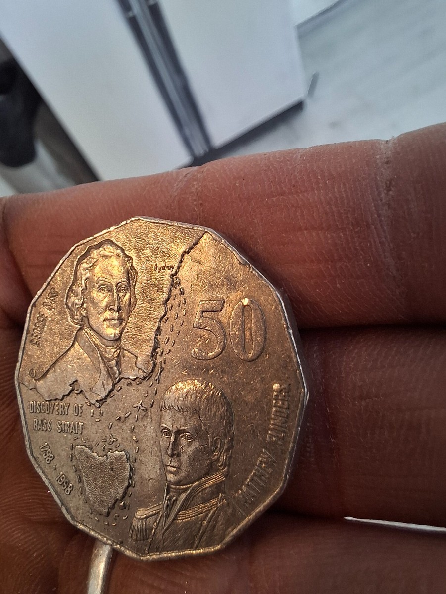 Rare 1998 Australian 50 cent coin - George Bass Matthew Flinders