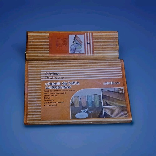 UNOPENED BAMBOO TABLE RUNNER W/ FOUR MATCHING BAMBOO PLACEMATS - Picture 3 of 7