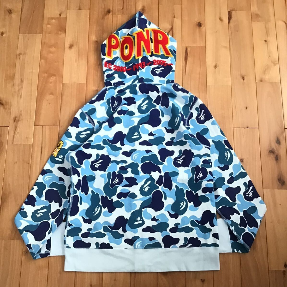 エイプ　ブルーパーカー 【ABC CAMO FULL ZIP HOODIE】 A Bathing Ape Bape ABC Camo Shark Blue Full Zip Hoodie Size