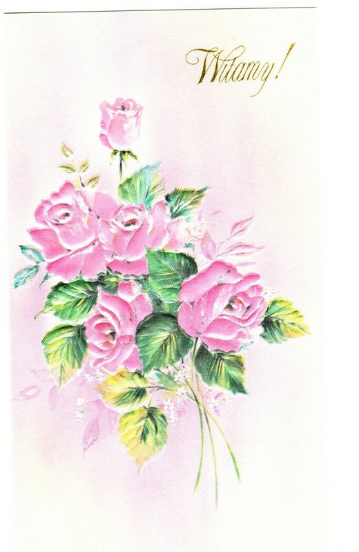 2 TWO POLISH Welcome  Witamy cards 22461 bunch of roses