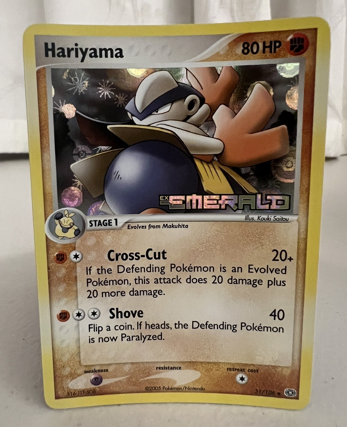 Hariyama EX Emerald 31/106 Reverse Holo Pokémon Card 2005 Near Mint - Mint