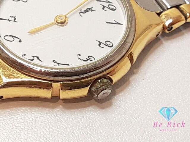 Orologio donna Yves Saint Laurent quarzo quadrante bianco analogico tondo dal Giappone