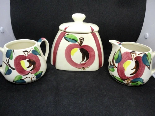 Vintage Purintan Sugar Creamer Apple Set