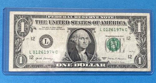 January 26, 1974 $1 One Dollar Bill Fancy Serial Number Birthday Note, - Picture 5 of 5
