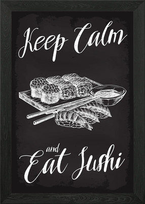 Keep Calm and Eat Sushi Gerahmtes Wandbild Poster Leinwanddruck Bild