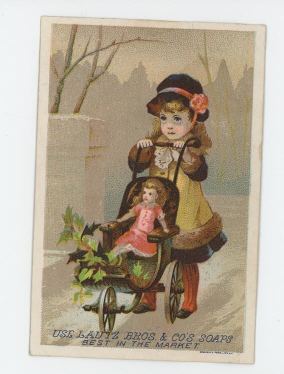 Mr Fancy Cancel Lautz Bros & Co Master Soap Vintage Ad Card #2012