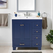 Bathroom Vanity W Ceramic Sink Soft-Close Drawers