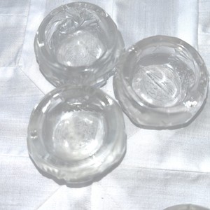 Lot Of  3 Vintage Antique Clear Glass Open Salt cellars/ dip /dish