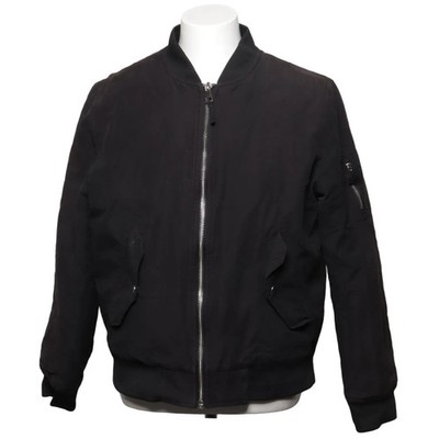 H&M, Bomberjacke, Herren, Größe: L, Schwarz, Polyester, Einfarbig #zxT