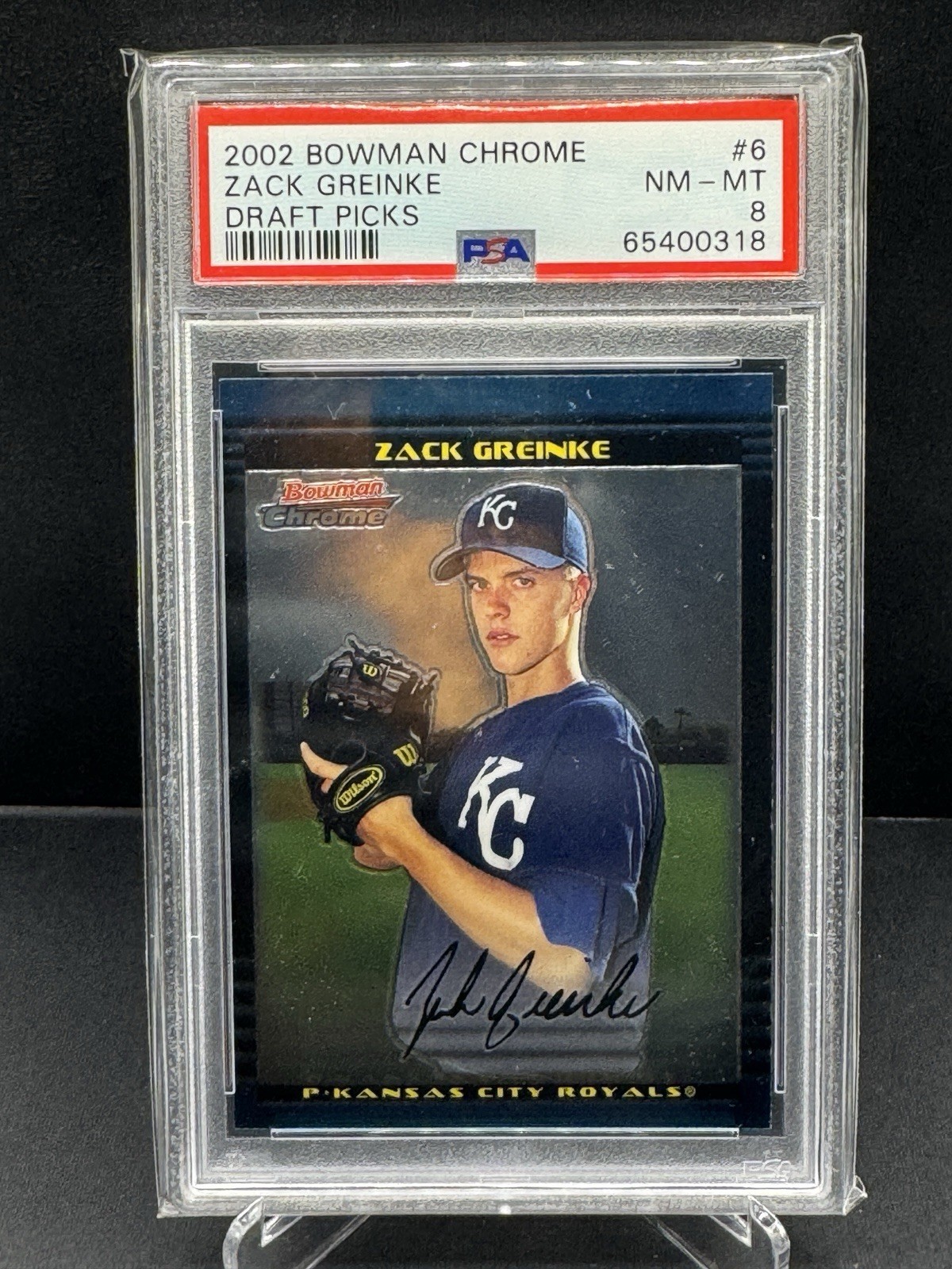2002 Bowman Chrome Draft Zack Greinke #6 PSA 8