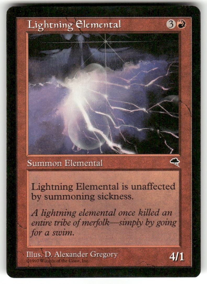 Lightning Elemental 186 Common Tempest Magic: The Gathering Near Mint