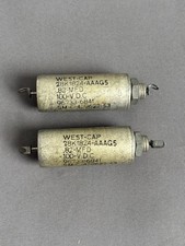 Pair .82 uF 100V West-Cap Vitamin Q PIO Capacitors Oil Chassis mount Crossover