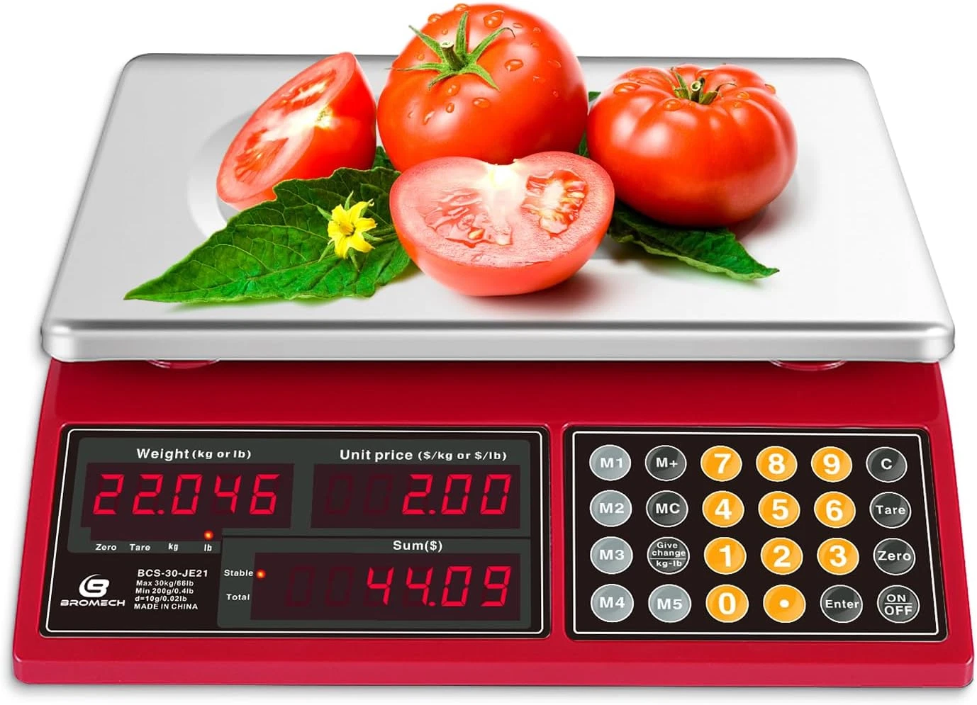 66Lb Rechargeable Digital Kitchen Scale with Price Computing & Dual Display