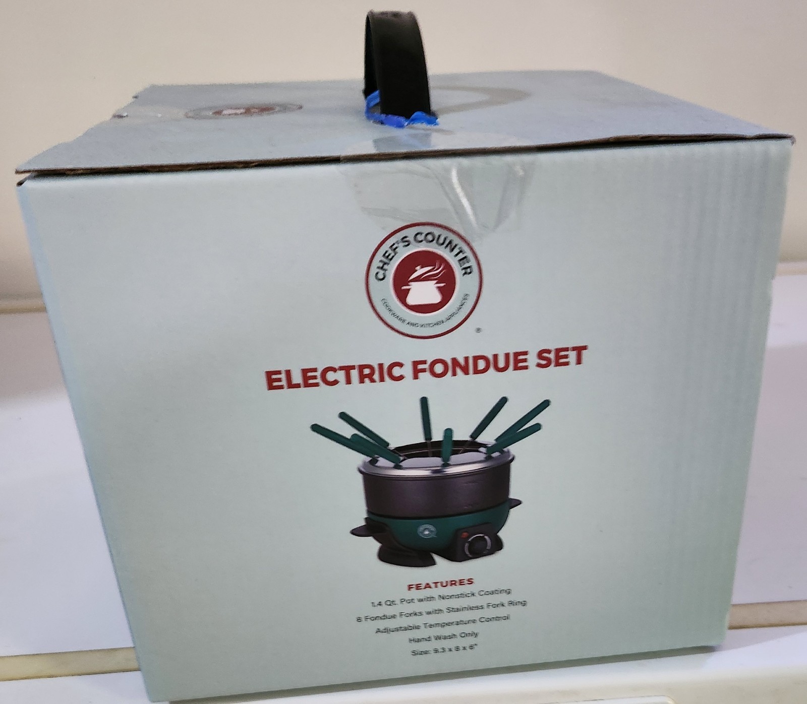 Chef's Counter Fondue Pot Electric Set 1.4 Qt Stainless Steel 