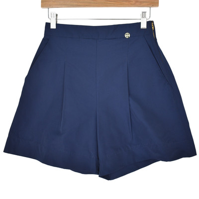 Luxe De Valentina Navy High Waisted Wide Leg Shorts Size 6
