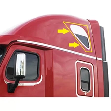 Freightliner Cascadia Upper Sleeper Window Trim with Chop Top Stainless Steel