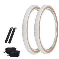 Pro Bicycle Tires 20 X 2.125 Whitegum Comp Iii Style 2 Tiretubelever