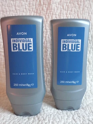 AVON 2 x LAVAGGI SINGOLI BLU PER LUI CAPELLI E CORPO 250 ml ciascuno ~ * NUOVO *