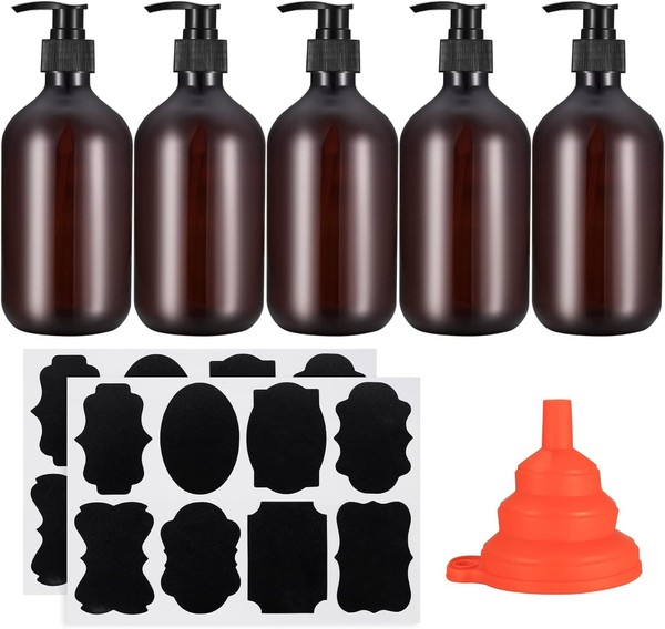 Seifenspender 500Ml 5 StüCk Leer Pumpspender FüR Shampoo Lotion KüChe Bad-image