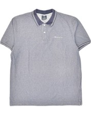 CHAMPION Mens Polo Shirt XL Blue Cotton CB08