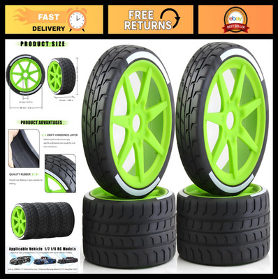 1/7 1/8 RC Rally Tires & Nylon Wheels 17mm Hex Upgrade Parts for Off-Road Models