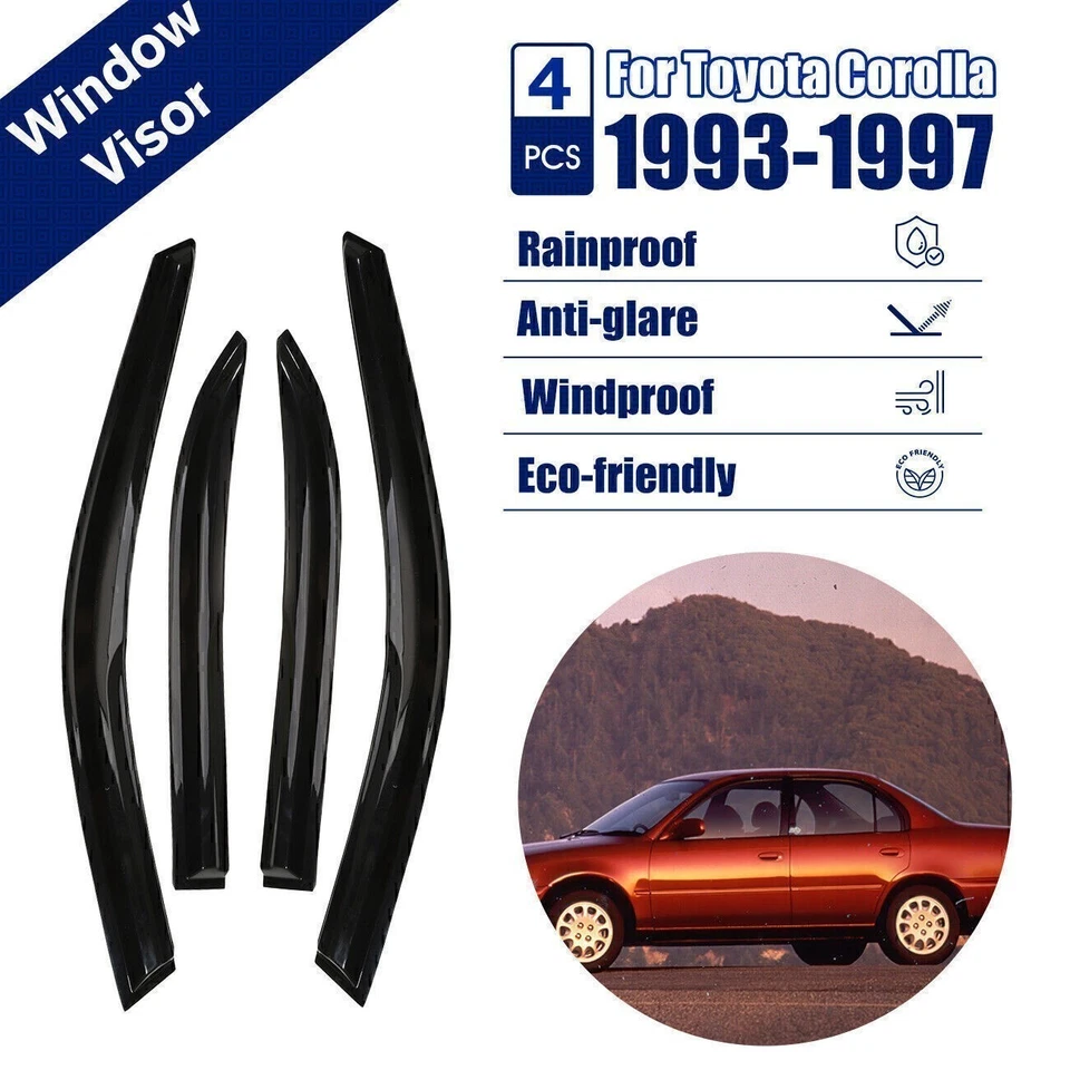 Para Toyota Corolla JDM Mugen 1993-1997 Estilo Ventana Ventilación Visera Sol Mugen Estilo Foto 3 de 4