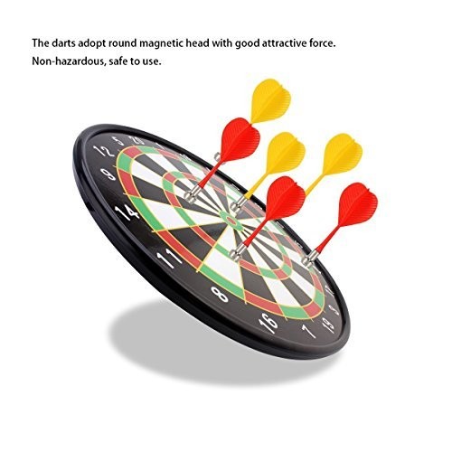 Magnetic Darts 12 Packs, Replacement Dart Game Safety Plastic Darts, Red and - Photo 2/4