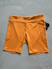 Athletic Works Girls Pockets Orange 7" UPF 30 Biker Shorts Size XL 14-16 Plus