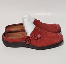 Natural Soul By Naturalizer Fanner Red Suede Mules Shoes Slip On Shoes Wms 8US