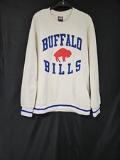 Vintage-Like NFL Ultra Game Buffalo Bills Crewneck Sweatshirt Cream Blue Large L