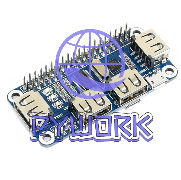 4 Port USB Hub For Raspberry Pi Expansion Board 5V UART Raspberry Zero/ W/3B+ - Image 2 of 4
