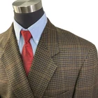 48R Austin Reed Houndstooth Windowpane Plaid Blazer Sport Coat Jacket Wool Teal