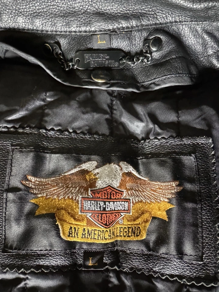 Harley-Davidson Genuine Leather Jacket Large Snap Out Lining - Image 4 of 4